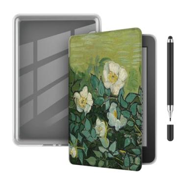 Imagem de Akacy Capa protetora de couro PU transparente e macia com padrão pintado para Kindle Paperwhite de 7 polegadas (Geração 2024), fina e leve, à prova d'água (25)