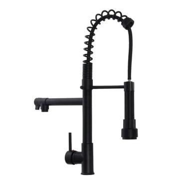 Imagem de Torneira Gourmet Cozinha Monocomando Luxo Dois Jatos Misturador Agua Fria Quente Aerador Mesa Pia Bancada Sofisticada