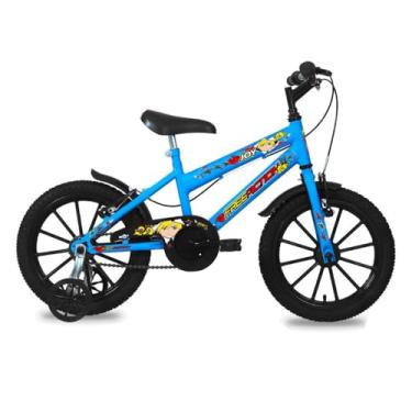 Imagem de Bicicleta Infantil Menino Rodinha Aro 16 Azul Preto Free