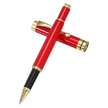 Imagem de PATIKIL Caneta esferográfica de metal luxuosa, 0,5 mm, tinta preta, esferográfica, luxo, artesanato, presente para homens e mulheres, escrita, assinatura de escritório, vermelha