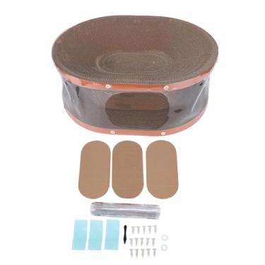 Imagem de SPYMINNPOO Brinquedo Arranhador para Gatos Com Túnel, Almofada Interativa para Arranhar Gatos e Lounge Com Design Curvo e Papel Ondulado Grosso