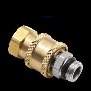 Imagem de RNXRZANK Adaptador de Bico de Lavagem com Engate Rápido para Lavadora de Alta Pressão, em Cobre, Ideal para Lavagem de Carros, Limpeza de Jardins E Eletrodomés, Tópico Feminino, Tamanho real
