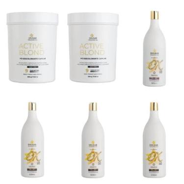Imagem de Pó Descolorante 2 Un Active Blond + Oxidante De 5 + 20 30 40 - Dyusar 