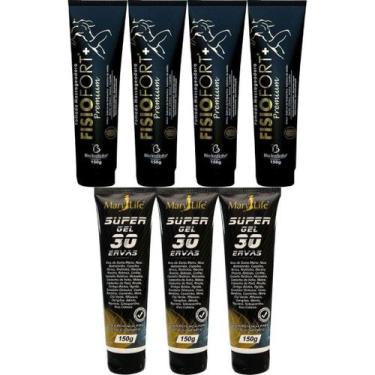 Imagem de Kit 4 Pomada Fisiofort Premium 150G + 3 Super Gel 30 Ervas - Bio Insti