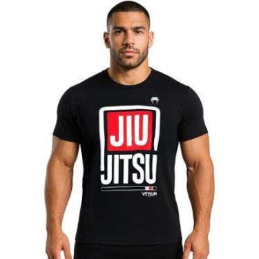 Imagem de Camiseta Esportiva Masculina Venum Jiu Jitsu Preto Treino Academia Luta-Unissex