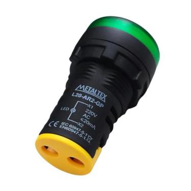 Imagem de Sinaleiro LED 22mm 220VCA Verde L20AR2GP - Metaltex