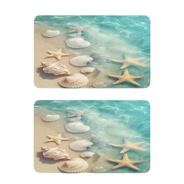 Imagem de Blueangle Conjunto de 2 ímãs de geladeira, estrela-do-mar e concha de verão - Ímãs de geladeira decorativos engraçados para cozinha - lavável na lava-louças e decoração magnética durável (452)