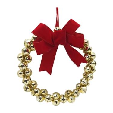 Imagem de IEUDNS Guirlanda de Natal com Sino e Laço - Presente Decorativo Pequeno para Parede, Interior, Casamento e Porta de Entrada, Style C