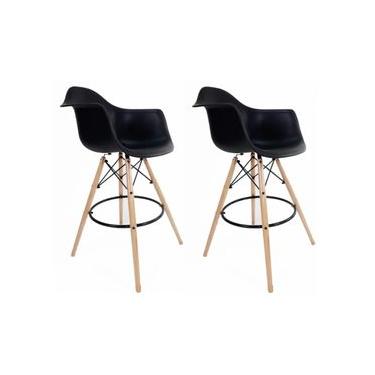 Imagem de Conjunto 2 Banquetas com Braços Eames  Preto