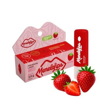 Imagem de Balm Hidratante Labial Menela Lips Morango Protetor Lábios Profissional