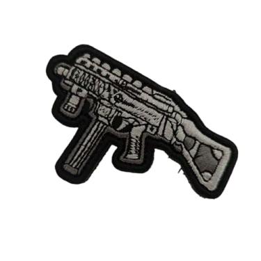 Imagem de Ruoming 1 peça de remendo bordado com design de rifle tático, fecho de gancho e laço estilo militar, para coletes e bolsas (rifle 10)