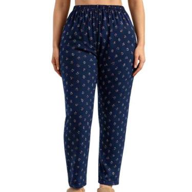Imagem de Calça Reta Pijama Feminina Floral Malwee 1000117642, Estampado, GG