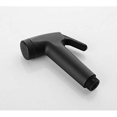 Imagem de Bidê portátil preto pulverizador de vaso sanitário ABS conjunto pulverizador de higiene bebê fralda pano pulverizadores bidê com mangueira e suporte, com mangueira de chuveiro