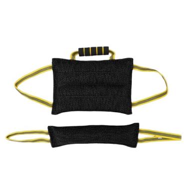 Imagem de Tnfeeon Brinquedo do Cão do Cabo de Guerra, Punho Portátil do Descanso do Cão para Construir o Aperto Mordaz do Trem da Movimentação da Presa, Jogar o Jogo do Cabo de Guerra para Médio (BLACK)