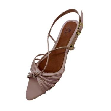 Imagem de Sandália Bico Fino Rasteirinha Folha Tiras Nó N34 Ao 43 - MISS CONFORT