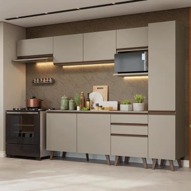 Imagem de Armário De Cozinha Completa 300cm Crema Nice Madesa 05 Crema