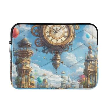 Imagem de Capa para laptop 13, 13,3, 14 polegadas Clock City à prova de choque capa protetora para notebook pasta capa de transporte