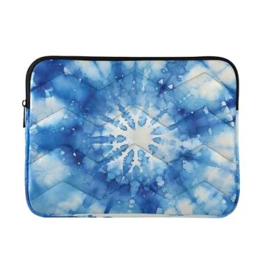Imagem de Capa protetora para notebook azul tie dye à prova de choque capa de transporte, 15-15,6 polegadas