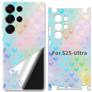 Imagem de SUKIDIOVQ Para Samsung Galaxy S25 Ultra Skin Wrap Phone Transparente Deslumbrante Decalque de Vinil Colorido Película Protetora de Vidro para Bordas Laterais Traseira Moldura da Câmera Não Capa de