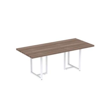 Imagem de Mesa Reunião Retangular 2000x900mm Pe40tub Walnut-branco