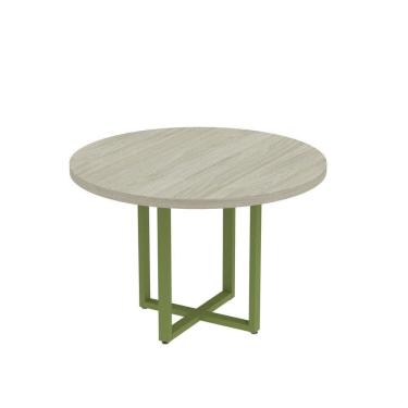 Imagem de Mesa Reunião Redonda 1100pe40tub Castanheira Natural-verde Miró