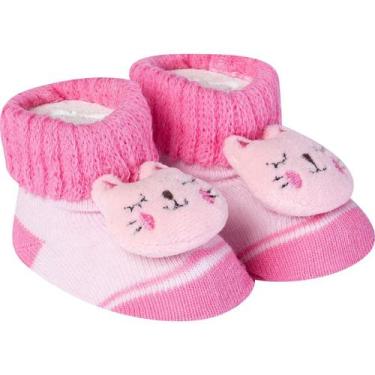 Imagem de Meia Pantufa Divertida Menina Bebê Recém Nascido Saída Maternidade Enx