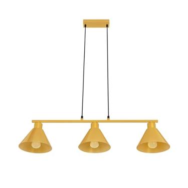 Imagem de Luminária Pendente para Ilha de Cozinha em Estilo Industrial, Lustre Linear Vintage Dourada, Pendente Luminária Estilo Casa de Campo (Lâmpada Não Inclusa)