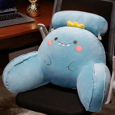 Imagem de CYTJHMD Encosto de leitura com braços, almofada de leitura para sentar na cama, almofada de cadeira de apoio para as costas para sentar assistindo TV, lendo jogos, descansando, E, 70 x 50 cm