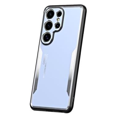 Imagem de LYJSMGZ Capa de metal para Samsung Galaxy S25 Ultra/S25 Plus/S25, proteção de câmera com tudo incluído, antiimpressões digitais, capa à prova de choque, azul, S25