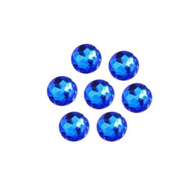 Imagem de Cabochões redondos de 8 mm com borda chanfrada, strass de plástico traseiro plano, pedras de acrílico galvanizadas para joias DIY, arte de unhas, enfeites artesanais (cor 12)