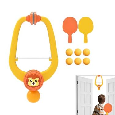 Imagem de Jogo Pong De Porta Para Crianças | Exercitador Ajustável | Conjunto Treinador de Ténis de Mesa com Raquetes | para Crianças Casa Escola Sala Brincadeira Festa Aniversário