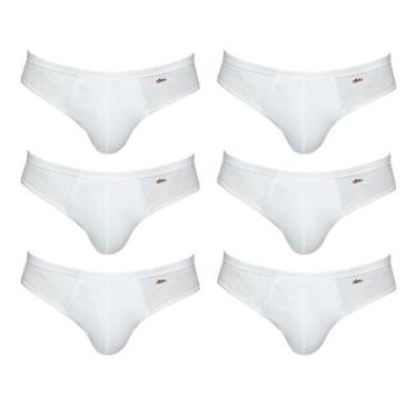 Imagem de Kit com 6 Cuecas Zorba Slip Algodao 772, Branco, GG