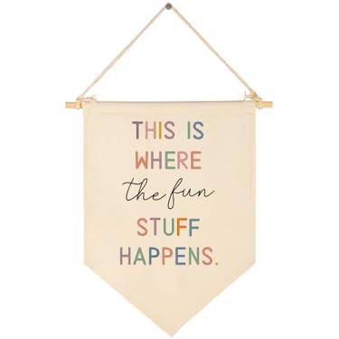 Imagem de Quarto de bebê acima do berço decoração de porta de sala de jogos - bebê, chuveiro, presente de Natal de aniversário para menino menina criança criança adolescente - bandeira pendurada em tela