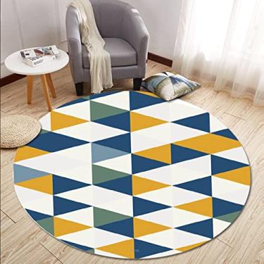 Imagem de Tapete redondo para quarto, macio, redondo, antiderrapante, tapete decorativo abstrato, tapete de ioga para decoração de quarto, D, diâmetro 120 cm