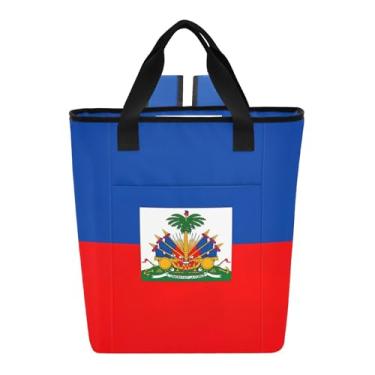 Imagem de Joitme Sacos térmicos isolados para praia bandeira do Haiti bolsa térmica mochila refrigeradora 36 latas mochila de refrigeração