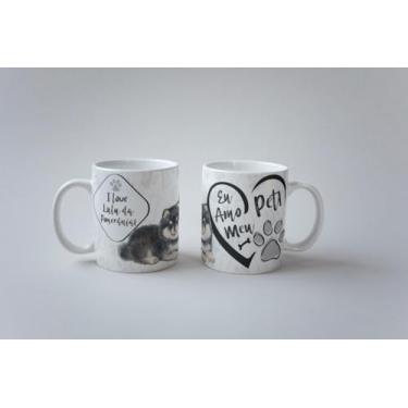 Imagem de Caneca Eu Amo Meu Pet Lulu da Pomerânia I Love Pet Porcelana 325ml (Lulu da Pomerânia 02)