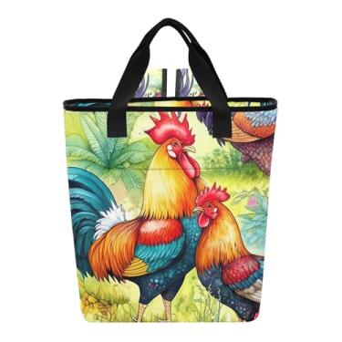 Imagem de Mochila colorida de galo verde jardim refrigeradores isolados à prova de vazamento 36 latas lancheira de viagem isolada 14 x 5,9 x 16,5 cm