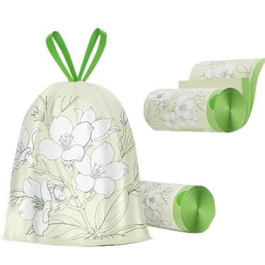 Imagem de Sacos de lixo de 4 galões, 90 peças, sem cordão, separados para banheiro, escritório, casa, quarto, lixeira, sacos de cesta de lixo (verde, 90 peças)