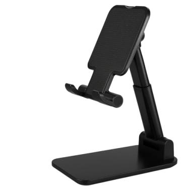 Imagem de Essential Aura Suporte de celular ajustável premium, suporte de telefone de mesa dobrável para iPhone 16 15 14 13 12 11 Pro Max, Galaxy S25 S24 (preto)