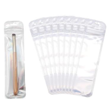 Imagem de PATIKIL Sacos plásticos longos para joias de 4,6 cm x 18,5 cm, 100 peças, bolsa com zíper autovedável, transparente, reutilizável, com orifício para pendurar para colares, embalagem de caneta, envio