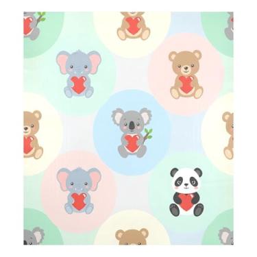 Imagem de Blueangle Capa de ímã de lava-louças de animais fofos dos namorados, decoração de capa de lava-louças frontal, adesivos de eletrodomésticos, adesivos de eletrodomésticos, 58 cm C x 66 cm adesivo