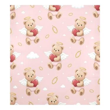 Imagem de Blueangle Urso de pelúcia querubins capa de ímã de lava-louças, decoração frontal da capa da máquina de lavar louça, adesivos de eletrodomésticos, adesivos de eletrodomésticos, 58 cm C x 66 cm adesivo