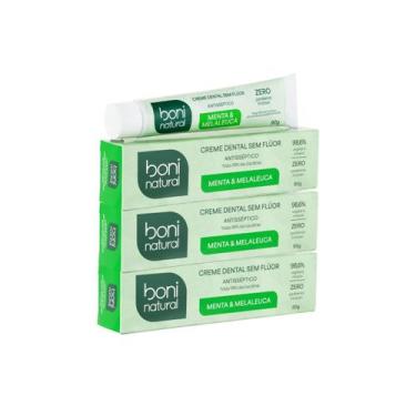 Imagem de Kit 3X Creme Dental Boni Natural Menta e Melaleuca 90g