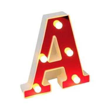 Imagem de Luzes De Letras LED Vermelhas 16CM, Luminárias De Alfabeto E Números P