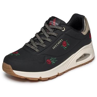 Imagem de Skechers Uno feminino champanhe e rosas, Preto/vermelho, 34