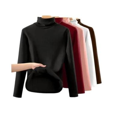 Imagem de Camiseta Térmica Feminina De Manga Longa Grossa E Quente Para Outono I