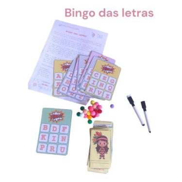 Imagem de Bingo Das Letras Iniciais Alfabetização Sala De Aula Pompom