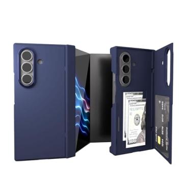 Imagem de Capa para Samsung Galaxy Z Trifold com dobradiça ranhura à prova de choque PC rígido suporte dobrável cartão invisível (azul)