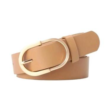 Imagem de Cinto Feminino De Couro PU Com Fivela Clássica De Moda Versátil Casual