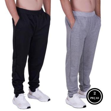 Imagem de Kit 2 Calça Jogger Masculina com Bolso Moletinho Inverno - KIT 2 CALÇA